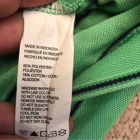 Izod Polo Shirt Men Size L Green Stripe X Treme Function Golf Shirt Short Sleeve - Picture 8 of 8